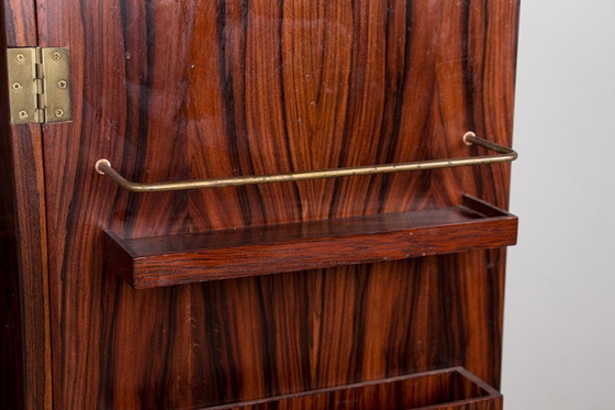 Image 1 of Norwegian Rosewood Rolling Extending Bar By Torbjørn Afdal For Bruksbo 1960.