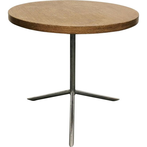 Vintage side tables round with wooden top