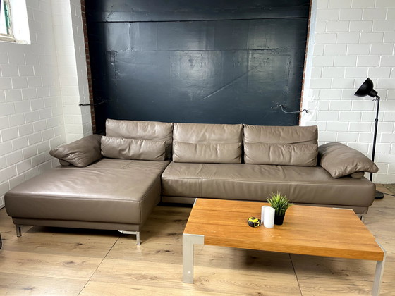 Image 1 of Ewald Schillig leather sofa with seat depth adjustment