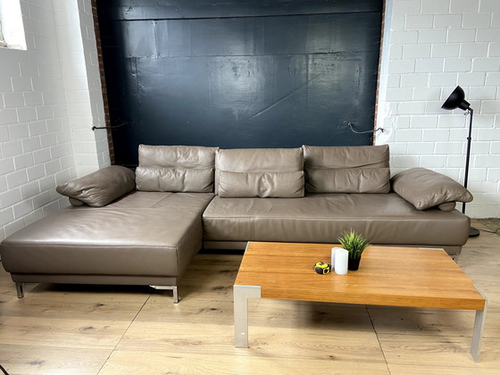 Image 1 of Ewald Schillig leather sofa with seat depth adjustment