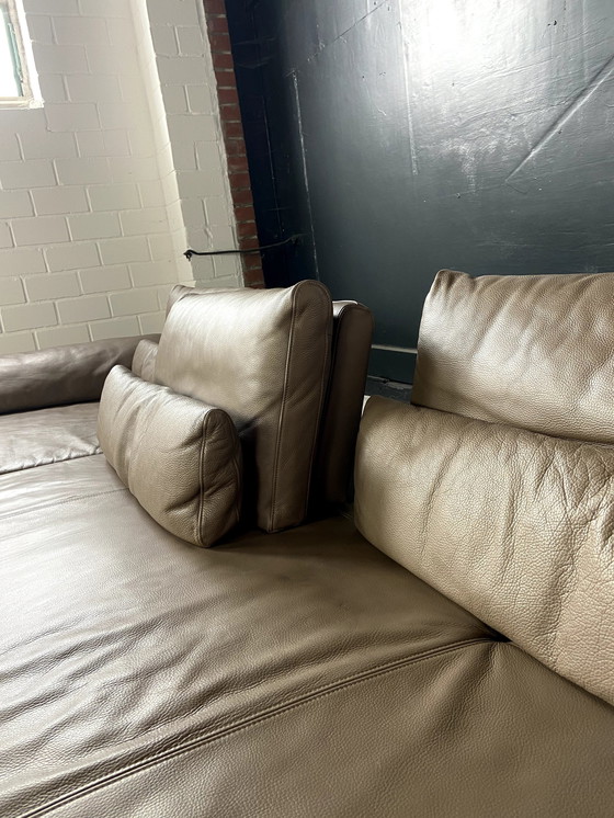 Image 1 of Ewald Schillig leather sofa with seat depth adjustment