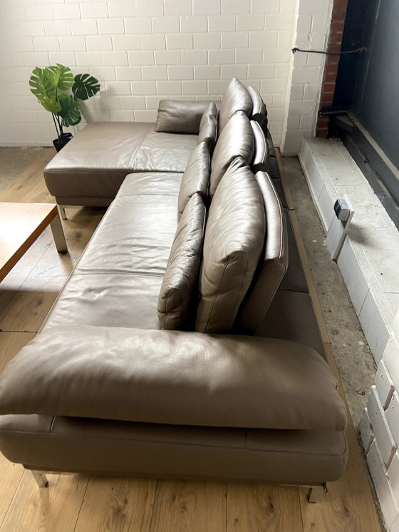 Image 1 of Ewald Schillig leather sofa with seat depth adjustment