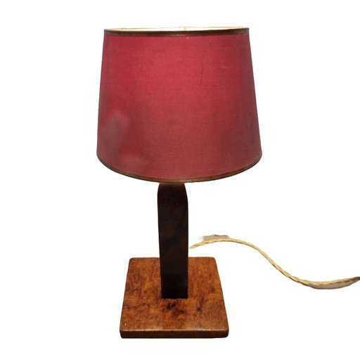 French Art Deco Table Lamp With Root Walnut Circa 1920