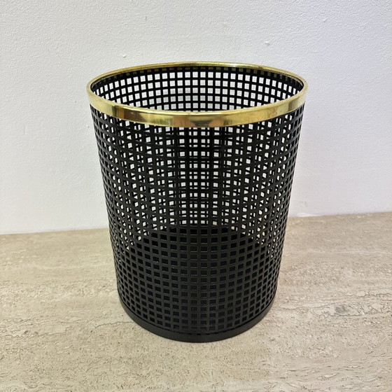 Image 1 of Cestino in metallo perforato di metà secolo, anni '70