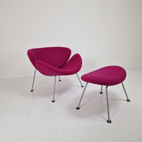 Image 1 of Orange Slice Chair With Ottoman By Pierre Paulin For Artifort, 1990S