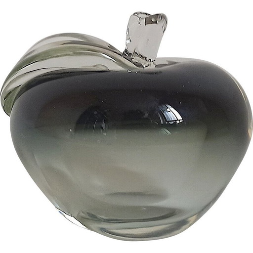 Vintage Murano crystal apple, 1990
