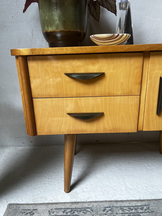 Image 1 of Set Of Two 60s Nightstands On Slender Wooden Legs