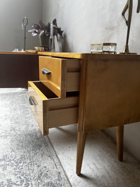 Image 1 of Set Of Two 60s Nightstands On Slender Wooden Legs