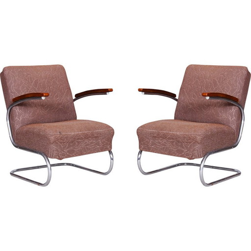 Pair of vintage armchairs for Mücke and Melder, Czechoslovakia 1930