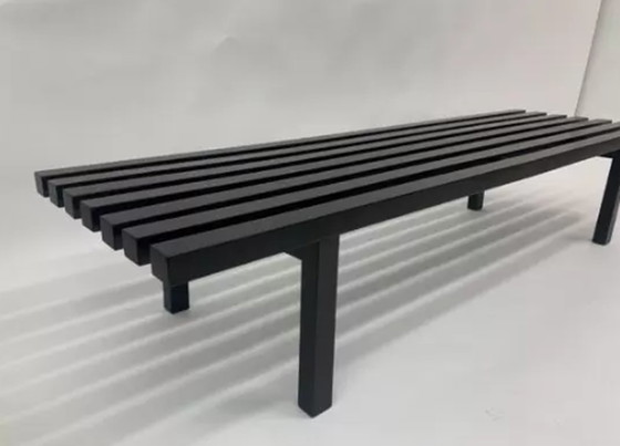 Image 1 of Mid-century slatted wooden bench, 1970’s