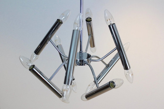 Image 1 of Geometrical Chrome Chandelier from Boulanger, 1960s