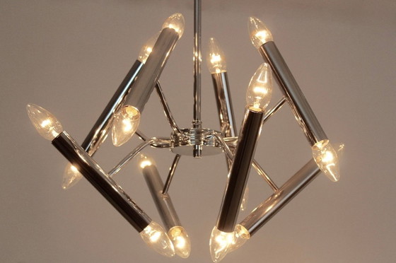 Image 1 of Geometrical Chrome Chandelier from Boulanger, 1960s