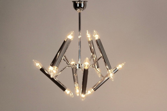 Image 1 of Geometrical Chrome Chandelier from Boulanger, 1960s