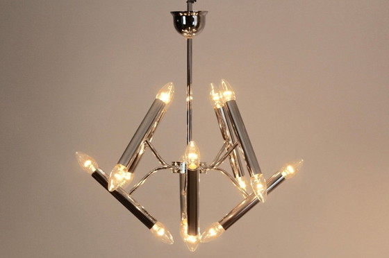 Image 1 of Geometrical Chrome Chandelier from Boulanger, 1960s