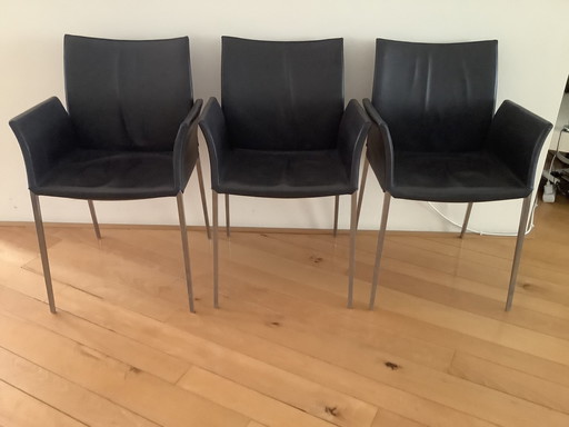 3x Zanotta Lia dining chairs