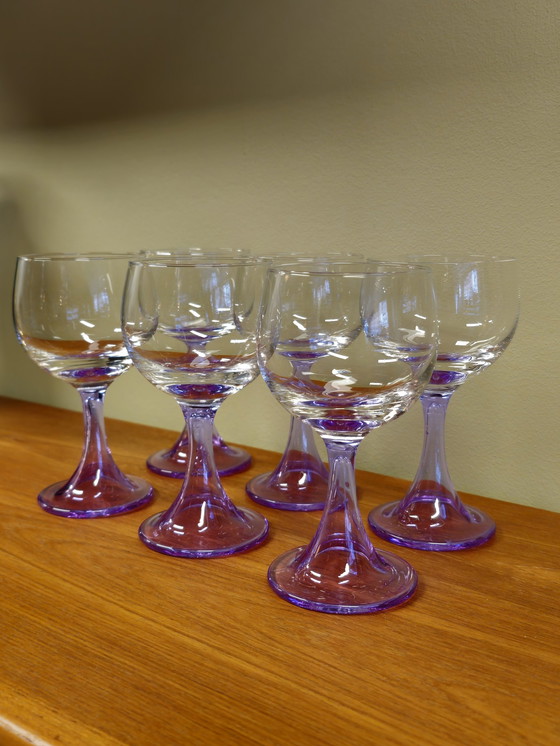 Image 1 of 6X Murano Alexanderite Neodymium Wine Glasses Glasses