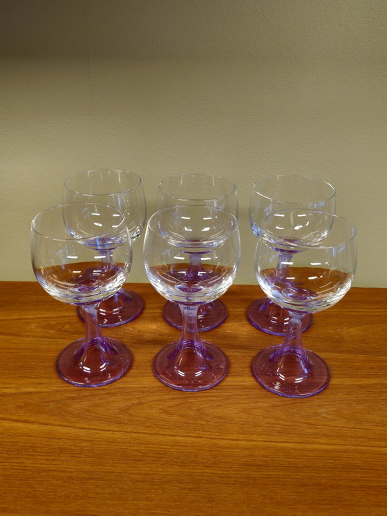 Image 1 of 6X Murano Alexanderite Neodymium Wine Glasses Glasses