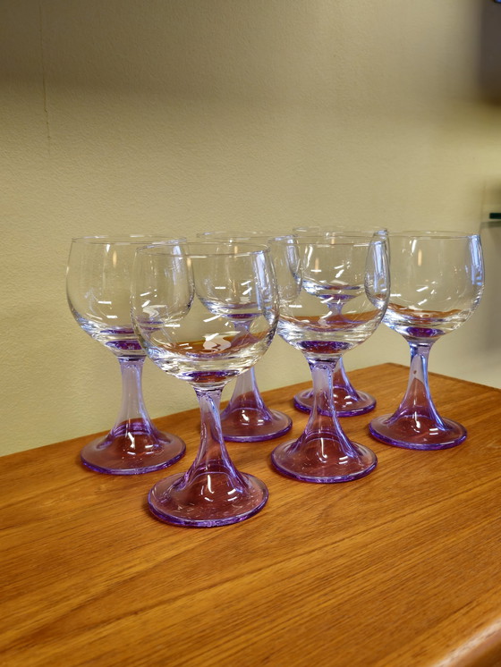 Image 1 of 6X Murano Alexanderite Neodymium Wine Glasses Glasses