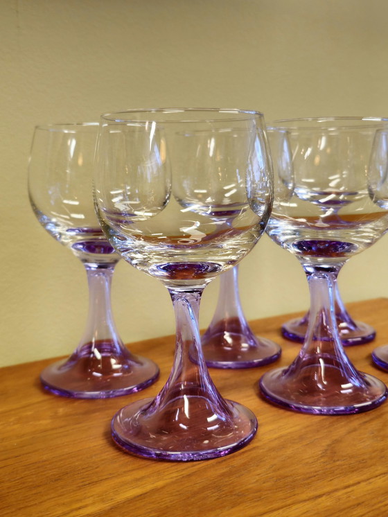 Image 1 of 6X Murano Alexanderite Neodymium Wine Glasses Glasses