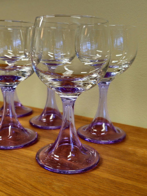 Image 1 of 6X Murano Alexanderite Neodymium Wine Glasses Glasses