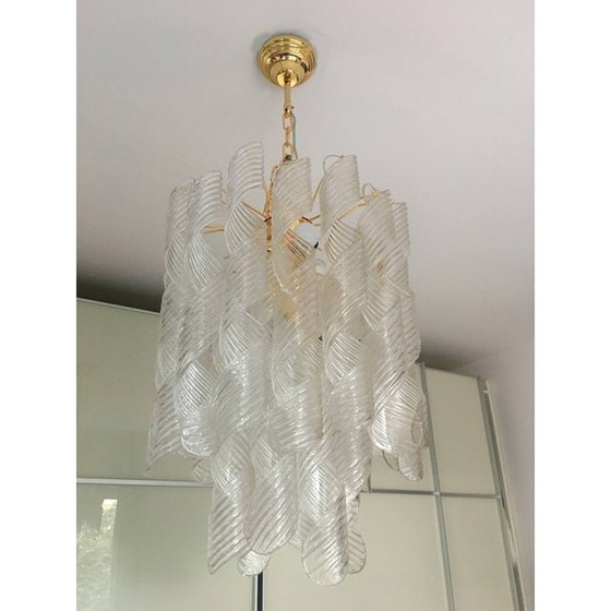 Image 1 of Murano Glass Chandelier "Virgola" Made In Italy Venini Style