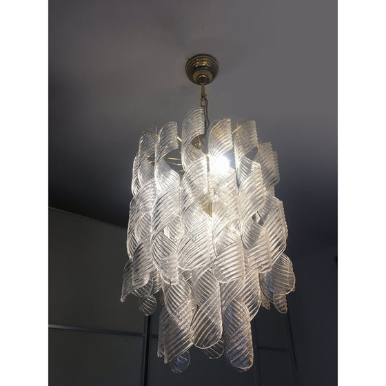 Image 1 of Murano Glass Chandelier "Virgola" Made In Italy Venini Style