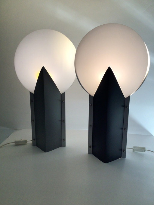 2x Samuel Parker ' Moon' lampe des années 1980