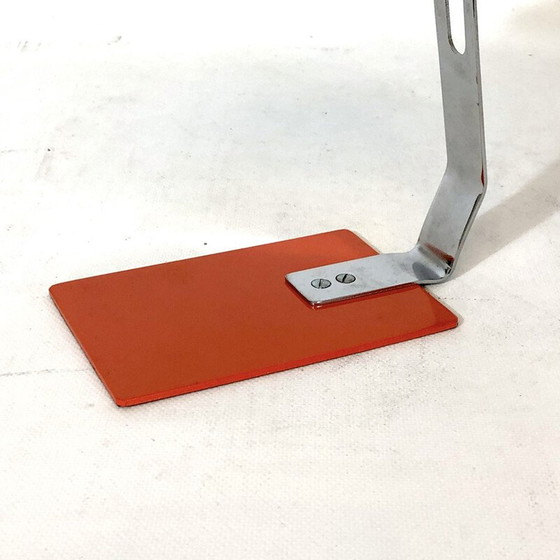 Image 1 of Vintage desk lamp in orange metal, lacquer and chrome, Italy 1970