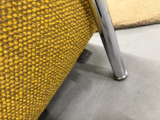 Image 1 of 2 Leolux Scylla Armchairs Fabric Yellow Black Armrests