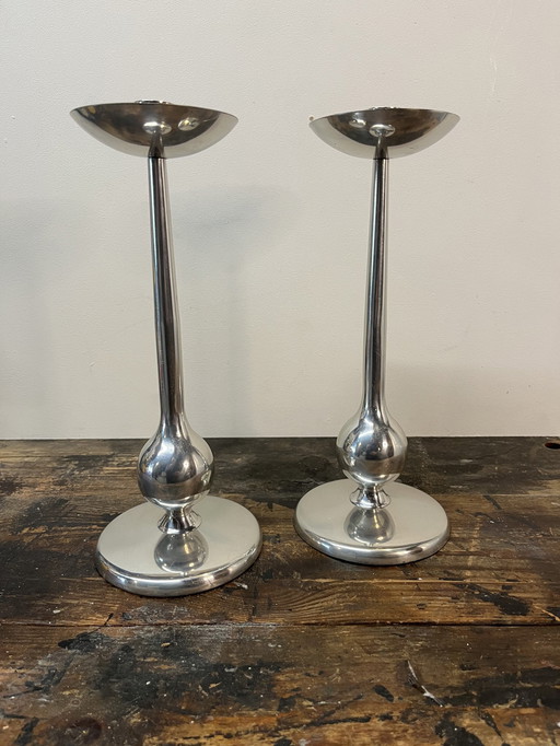 Set of Vintage Italian Space Age Candlesticks