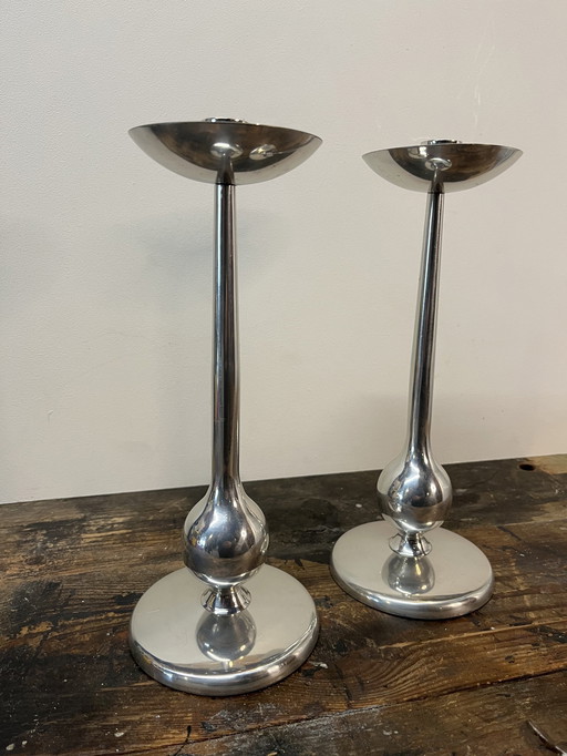Set of Vintage Italian Space Age Candlesticks