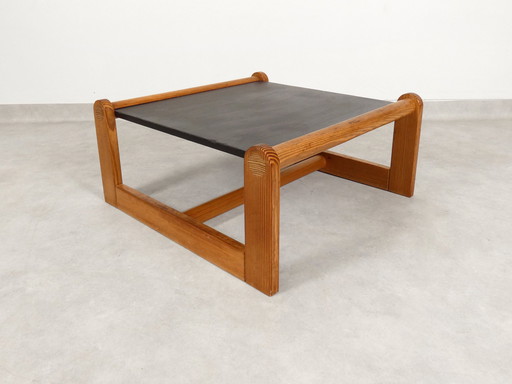 Brutalist Coffee Table With Slate Top