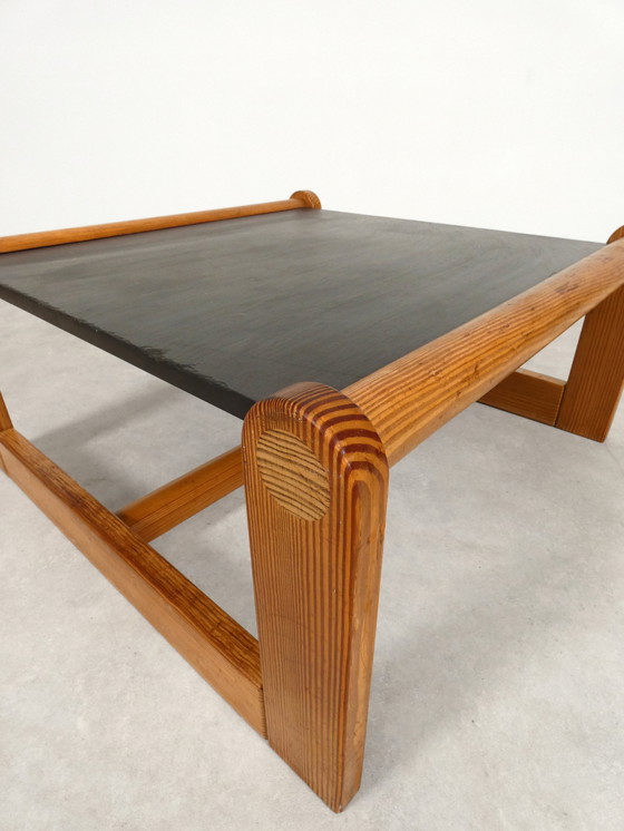 Image 1 of Brutalist Coffee Table With Slate Top