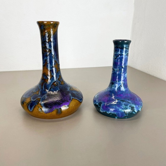 Image 1 of Pair of vintage superglazed ceramic vases for Marei Ceramics, Germany 1970s