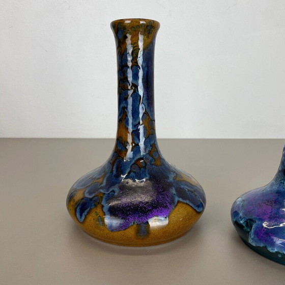 Image 1 of Pair of vintage superglazed ceramic vases for Marei Ceramics, Germany 1970s