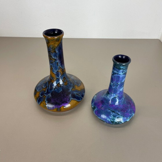 Image 1 of Pair of vintage superglazed ceramic vases for Marei Ceramics, Germany 1970s