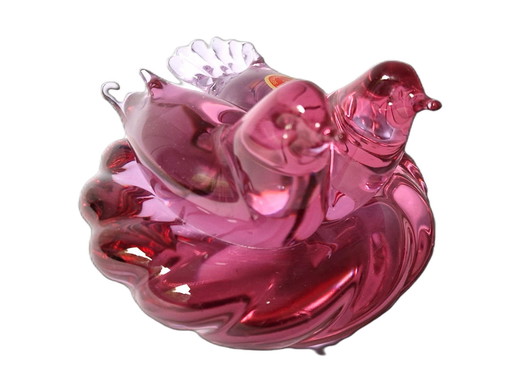 Murano - Neodymium Lovebirds By Archimede Seguso - Signed