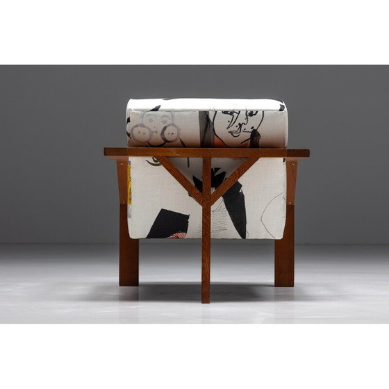 Image 1 of Poltrona modernista vintage in tessuto di Pierre Frey, 1960