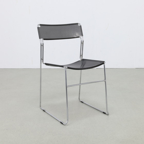 Image 1 of 4x Dining Chair in Perforated Metal by Arrben Italy, 1980s