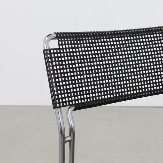 Image 1 of 4x Dining Chair in Perforated Metal by Arrben Italy, 1980s