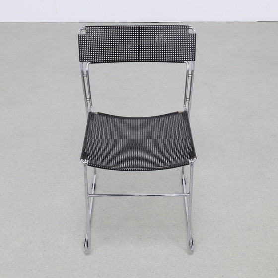 Image 1 of 4x Dining Chair in Perforated Metal by Arrben Italy, 1980s