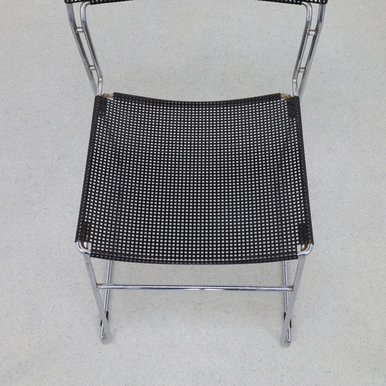 Image 1 of 4x Dining Chair in Perforated Metal by Arrben Italy, 1980s