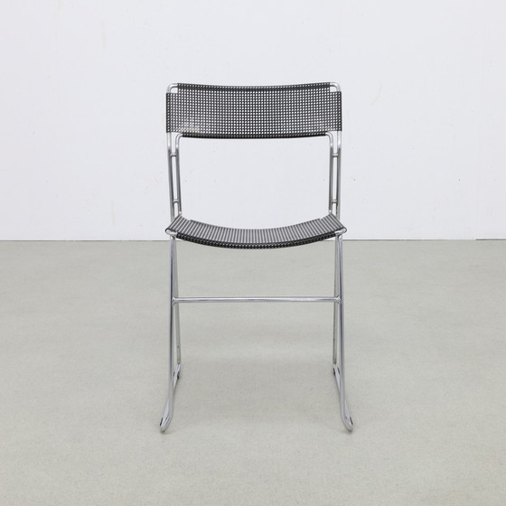 Image 1 of 4x Dining Chair in Perforated Metal by Arrben Italy, 1980s