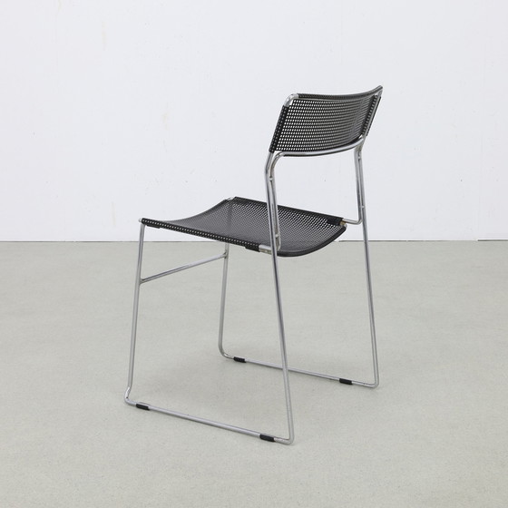 Image 1 of 4x Dining Chair in Perforated Metal by Arrben Italy, 1980s