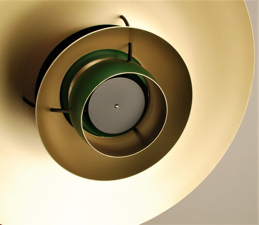 Green Louis Poulsen PH5 Hanging lamp with brass color