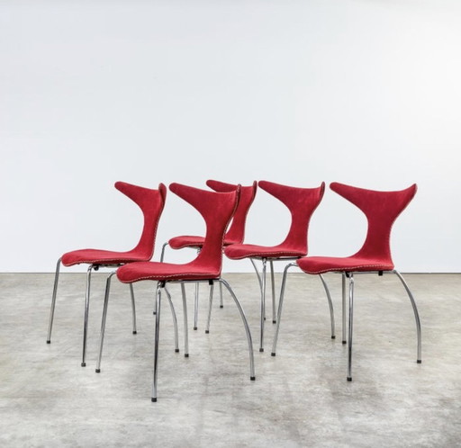 5X Dolphin -Bjarke Nielsen Dining Chairs For Dan-Form