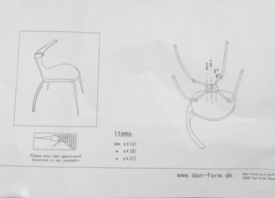 Image 1 of 5X Dolphin -Bjarke Nielsen Dining Chairs For Dan-Form