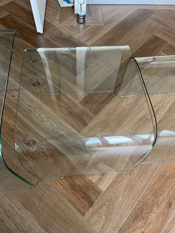 Image 1 of 3x designer glass side tables