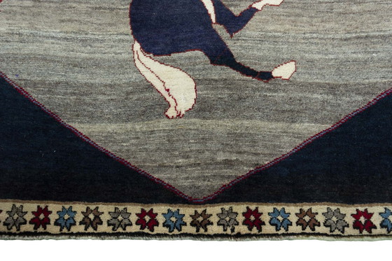 Image 1 of Hand-knotted Gabbeh Nomadic Rug Horses - 224 X 140 Cm