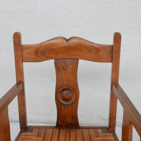 Image 1 of Coppia di poltrone vintage in giunco e legno di quercia, Francia 1950